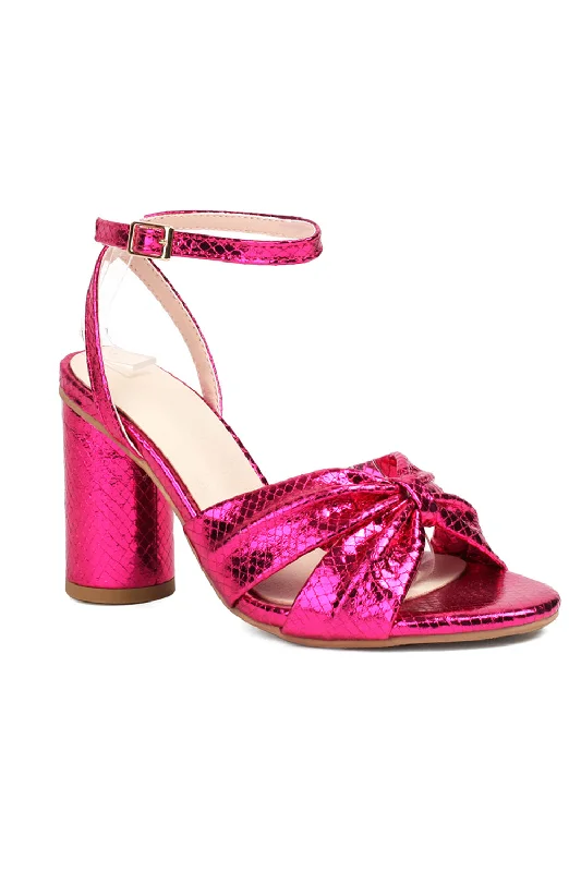 Sparkly Fuchsia Bow Women High Heels---Charming Bow Pumps for a Cute and Stylish Look