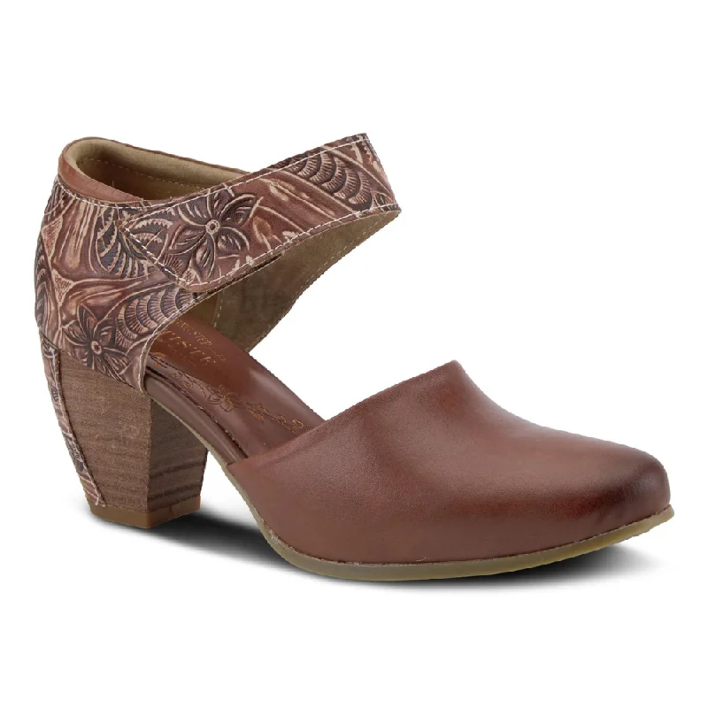 L'Artiste By Spring Step Toolie Brown Leather (Women's)---Comfortable Leather Pumps for Office and Everyday Wear