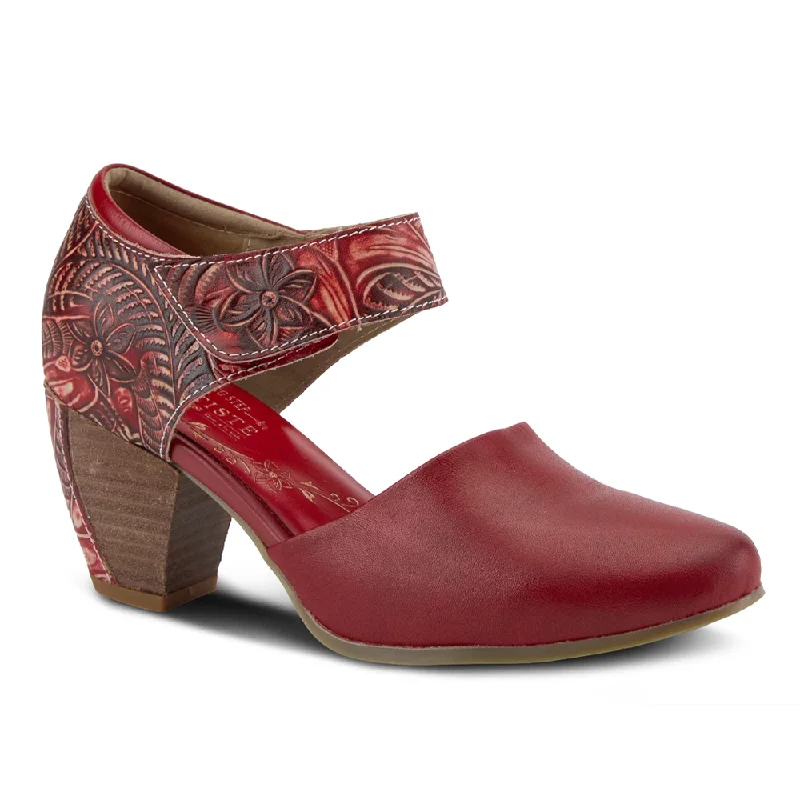 L'Artiste By Spring Step Toolie Red Leather (Women's)---Comfortable Leather Pumps for Office and Everyday Wear