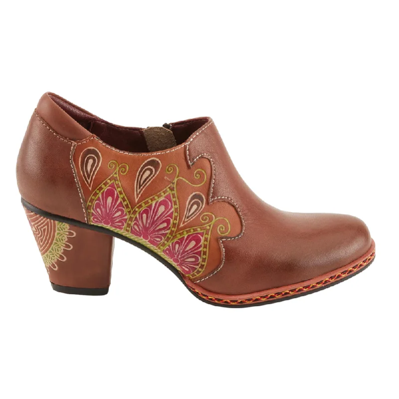 L`Artiste By Spring Step Zami Brown Leather Shoes (Women's)---Comfortable Leather Pumps for Office and Everyday Wear