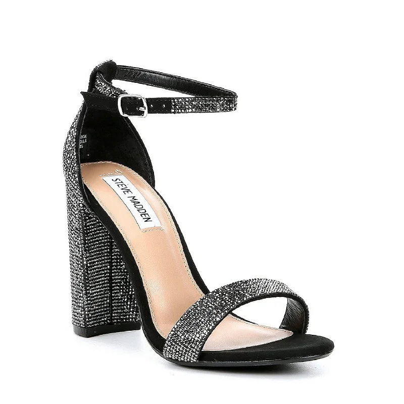 Affordable Rhinestone Pumps for a Dazzling Look---Steve Madden black crystal Carrson heels