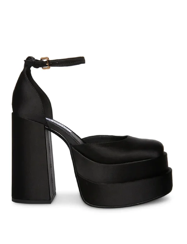 Steve Madden Charlize Satin Platform Heel, BlackAffordable Satin Heels with a Luxe Touch