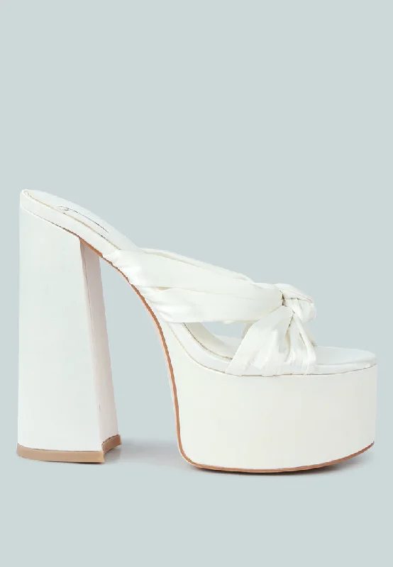 Stylish Platform Heels for Extra Height--Strobing Knotted Chunky Platform Heels