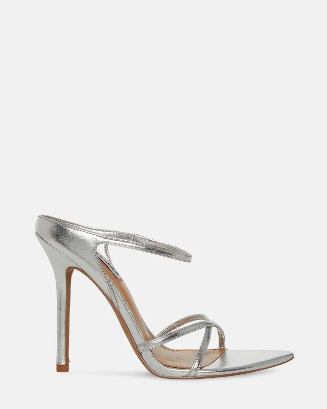 Versatile Heeled Sandals for Any Occasion---STUNNER SILVER