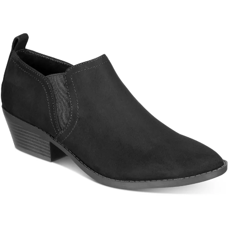 Affordable Suede Ankle Pumps for All-Day Wear--Style & Co. Womens Raniaa Faux Suede Ankle Block Heels