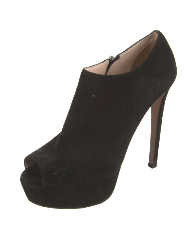 Affordable Suede Ankle Pumps for All-Day Wear--Suede Keyhole Platform Pumps