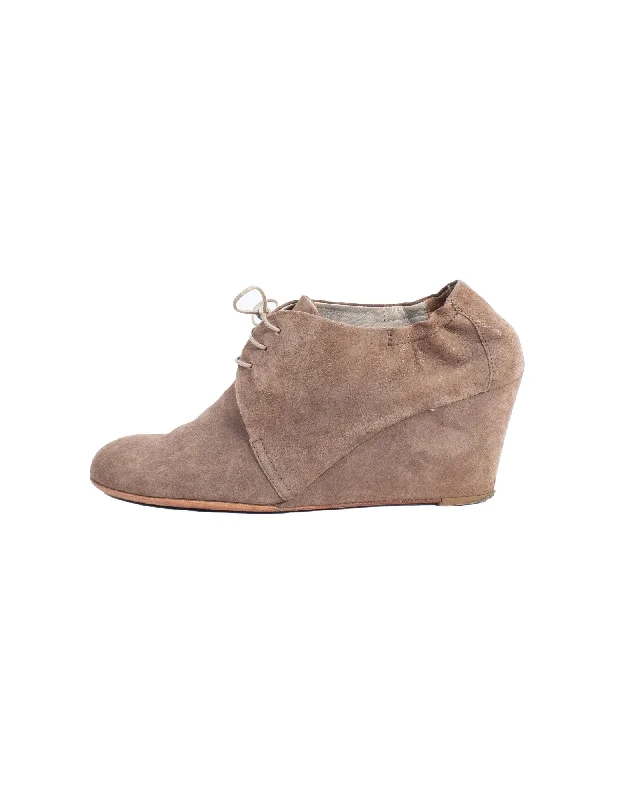 Affordable Suede Ankle Pumps for All-Day Wear--Suede Lace Up Wedges