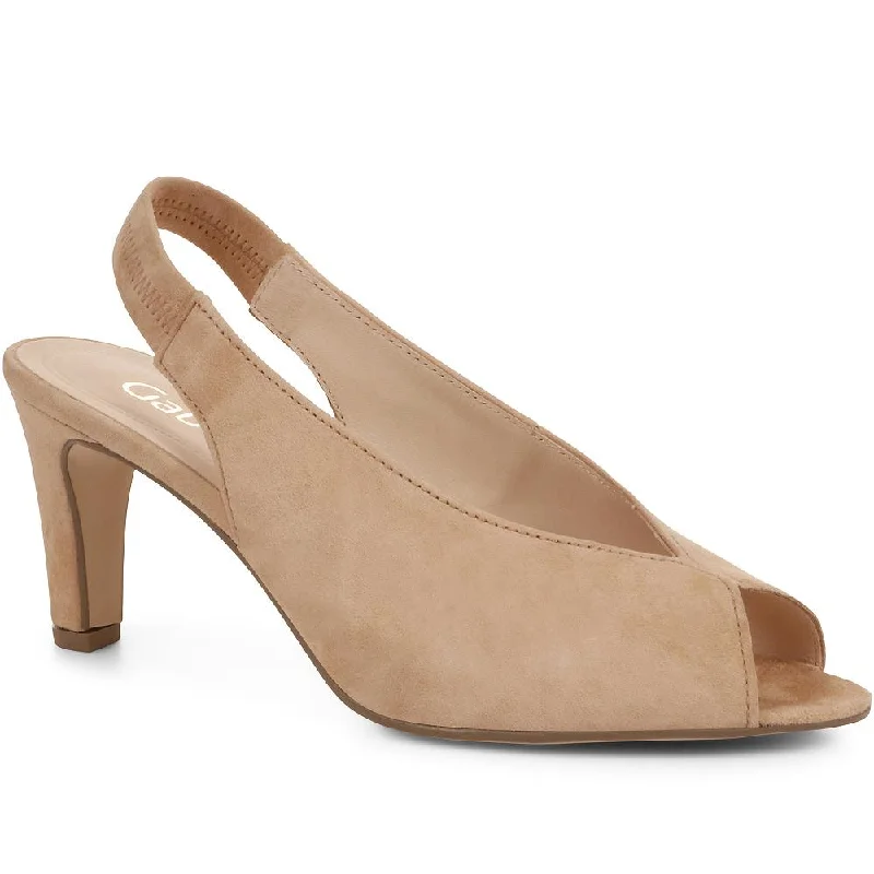 Affordable Suede Ankle Pumps for All-Day Wear--Suede Sling-Back Court Shoes - GAB31523 / 317 976