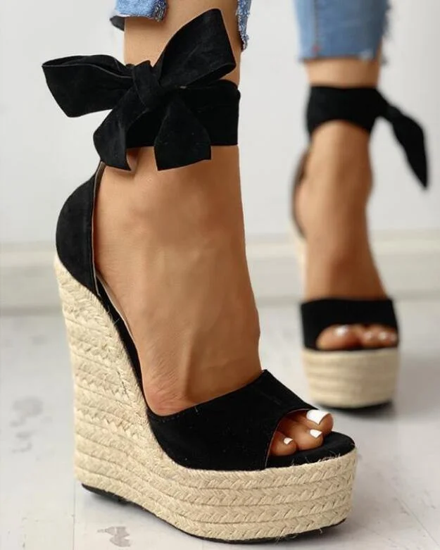 Stylish Platform Heels for Extra Height--Cross-Strap Bohemia Platform