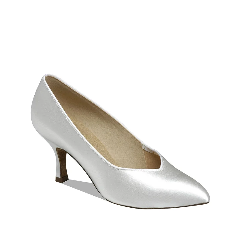 Supadance: S1002 | White Satin | 2.5" ContourAffordable Satin Heels with a Luxe Touch