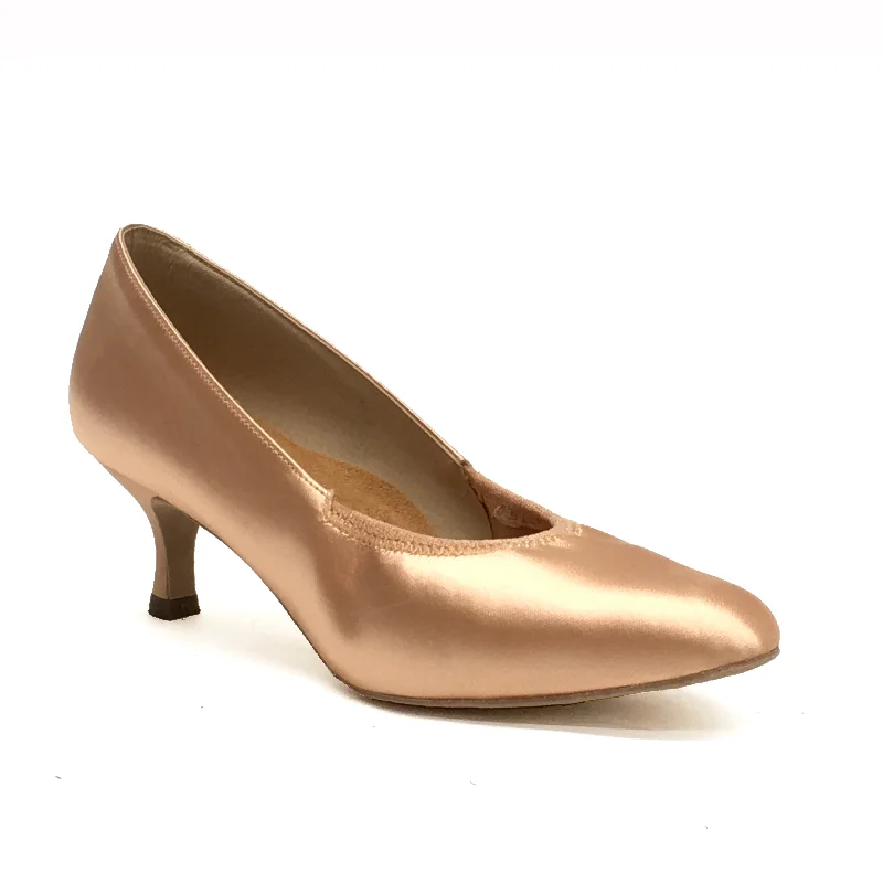 Supadance: S1008 | London Peach Satin | 2.0" ContourAffordable Satin Heels with a Luxe Touch