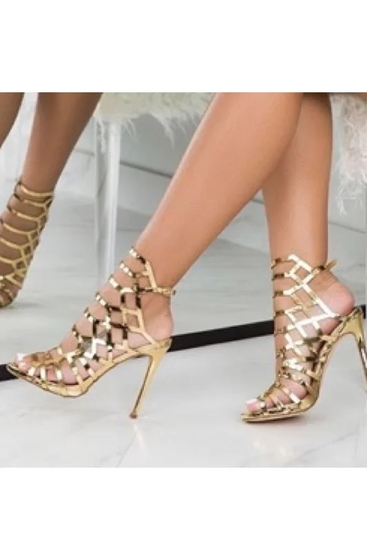 Stylish Open Toe Heels for Summer--Sylvia, Open toe champagne heels