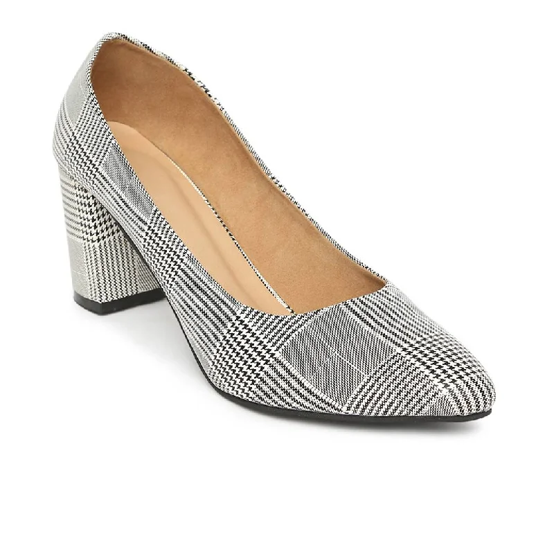 Synthetic Leather Silver Heel---Comfortable Leather Pumps for Office and Everyday Wear