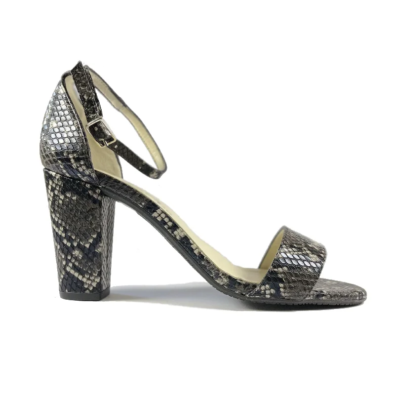 'Tahlia' vegan-leather heel by Zette Shoes - black snakeskin---Comfortable Leather Pumps for Office and Everyday Wear