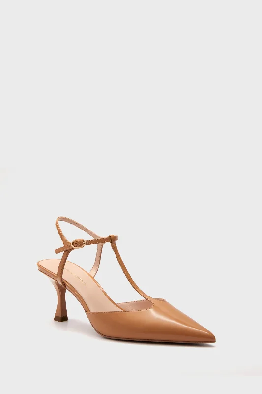 Tan Leather Margot Heels---Comfortable Leather Pumps for Office and Everyday Wear