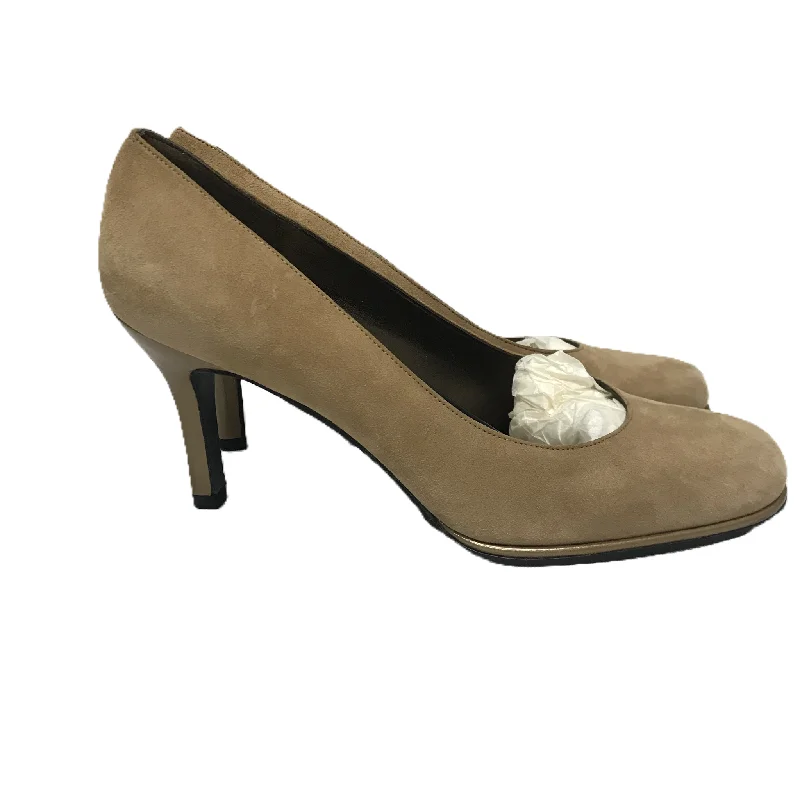 Stiletto Heel Pumps with Perfect Fit--Tan Shoes Heels Stiletto By Stuart Weitzman, Size: 7.5-Fashionable & Classic