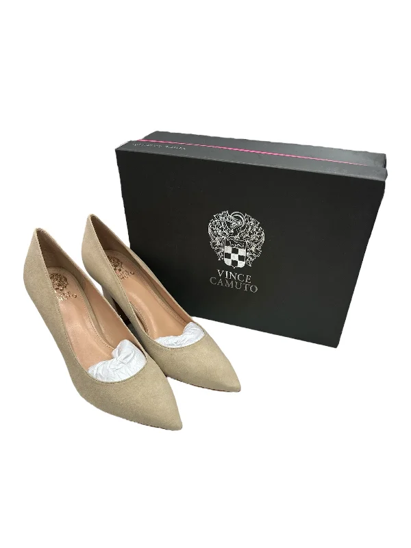 Stiletto Heel Pumps with Perfect Fit--Tan Shoes Heels Stiletto Vince Camuto, Size 10-Fashionable & Classic