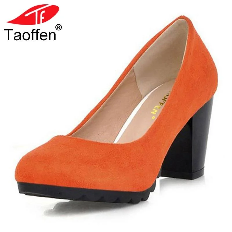 Stylish Platform Heels for Extra Height--TAOFFEN Ladies High Heel Shoes Gladiator Shoes Women Platform Square Heeled Footwear High Heels Pumps Shoes Size 34-43 PA00904