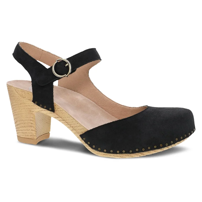 Stiletto Heel Pumps with Perfect Fit--Taytum Black Milled Nubuck-Fashionable & Classic