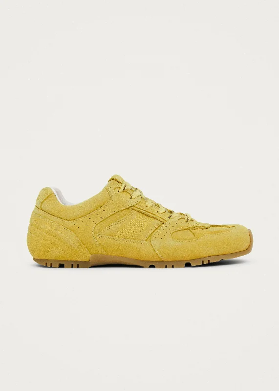 Affordable Suede Ankle Pumps for All-Day Wear--Tb.56 Suede Yellow Leather Sneakers