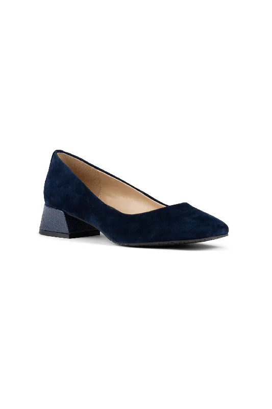 Versatile Heeled Sandals for Any Occasion---Teddie Pumps - Navy