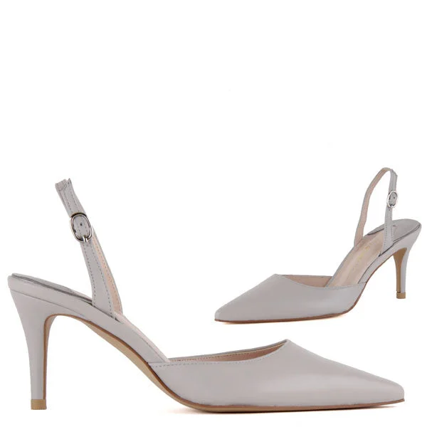 Versatile Heeled Sandals for Any Occasion---TESORO - light grey