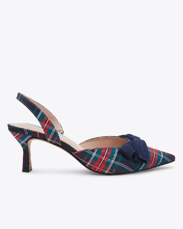 Stiletto Heel Pumps with Perfect Fit--Tess Slingback in Georgia Plaid-Fashionable & Classic