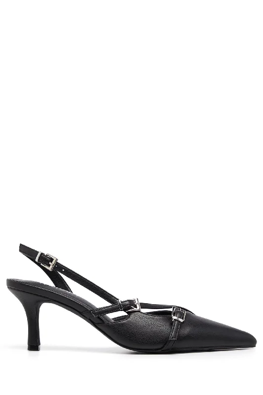 Stiletto Heel Pumps with Perfect Fit--THERAPY Juicy Slingback Pump Black-Fashionable & Classic