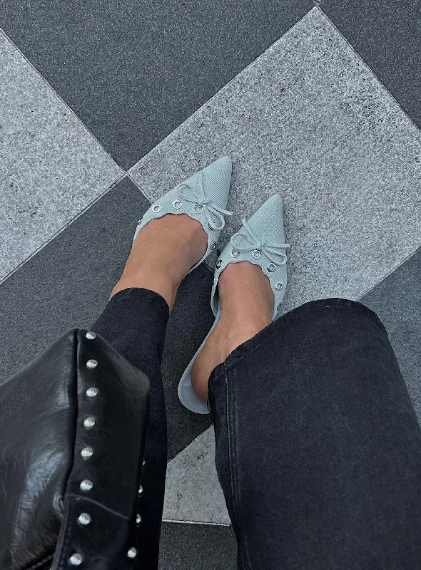 Therapy Justice Heels Denim---Chic Denim Fabric Heels for a Unique Look