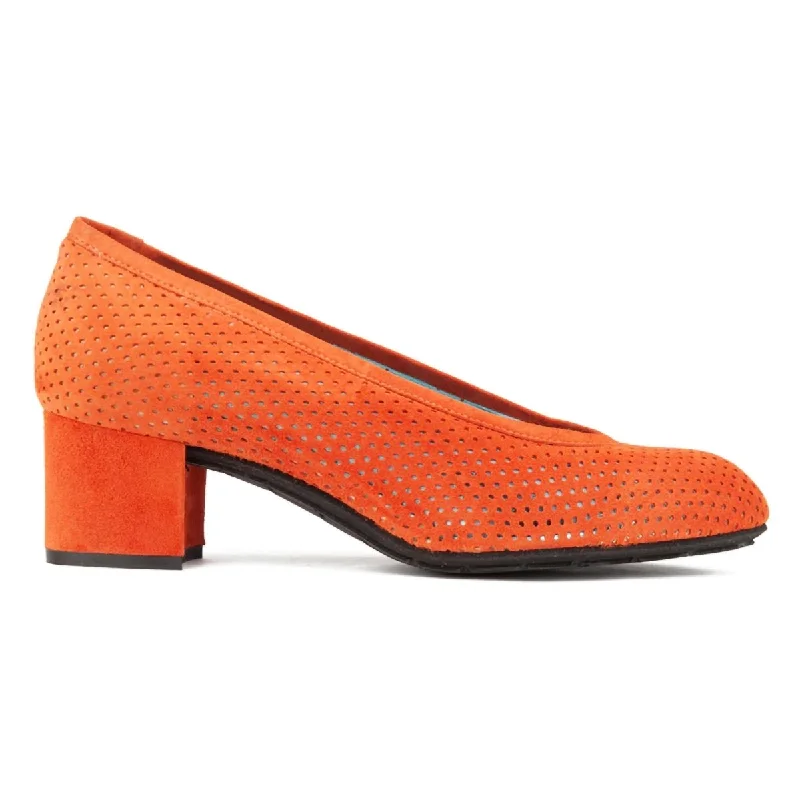 Affordable Suede Ankle Pumps for All-Day Wear--Thierry Rabotin Women's Desidero Orange Suede