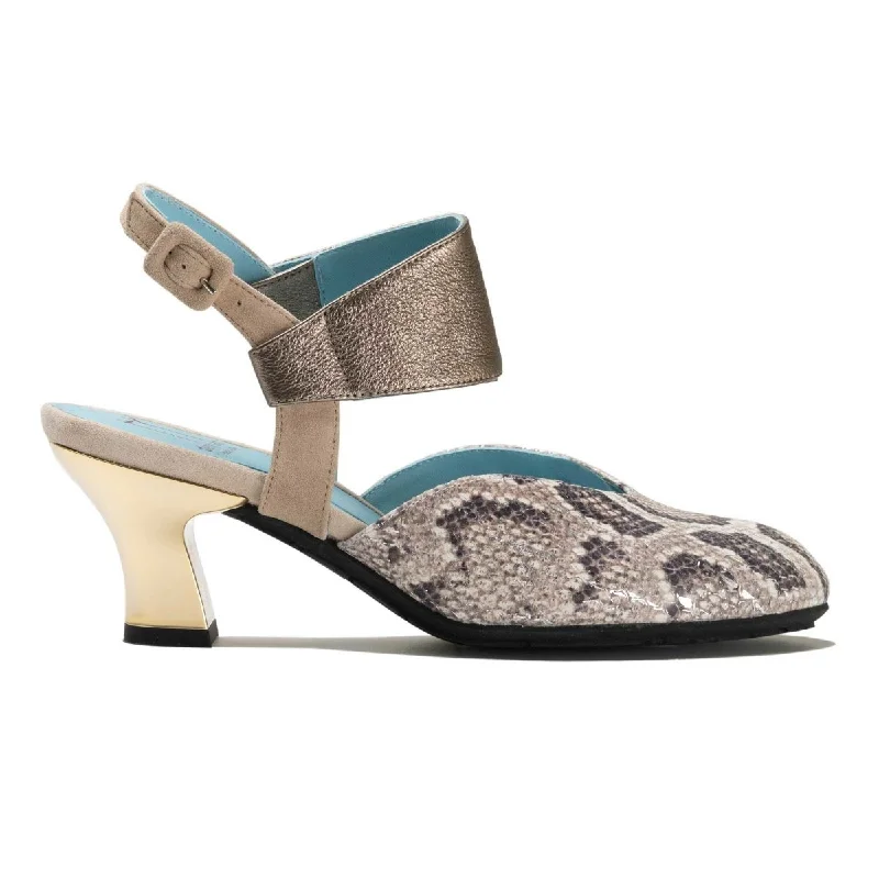 Versatile Heeled Sandals for Any Occasion---Thierry Rabotin Women's Draven Metallic/Snake Print