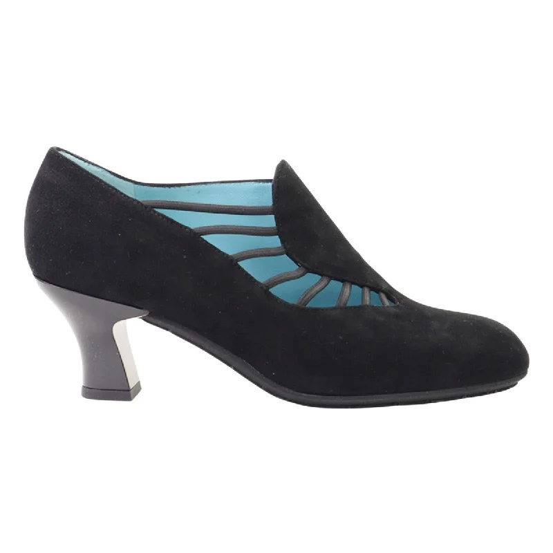 Affordable Suede Ankle Pumps for All-Day Wear--Thierry Rabotin Women's S136MQN Drosera Black Suede