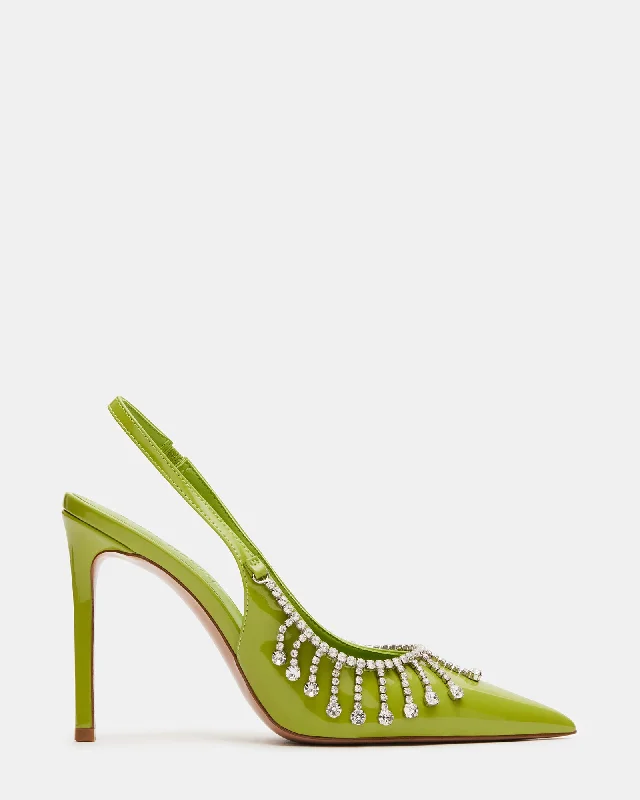 Versatile Heeled Sandals for Any Occasion---THRILL GREEN PATENT