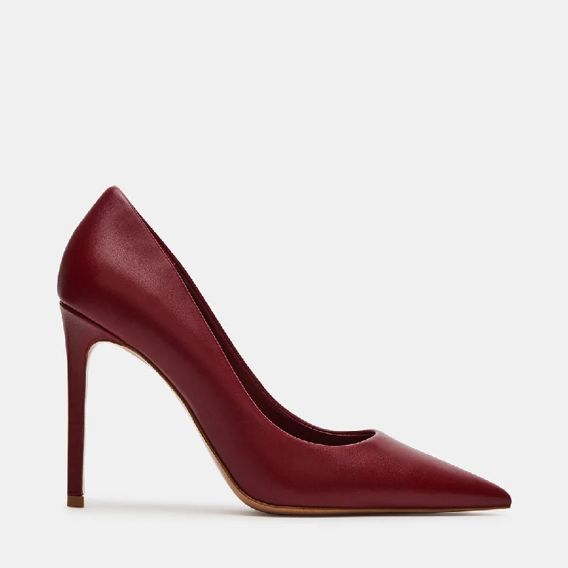 THRIVE BURGUNDY LEATHER---Comfortable Leather Pumps for Office and Everyday Wear