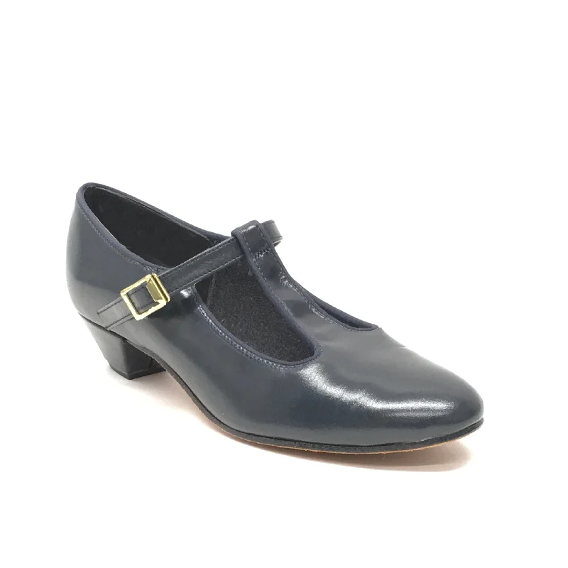 TicTacToes: Peggy: Navy Leather | 1.5" TicTac Heel---Comfortable Leather Pumps for Office and Everyday Wear