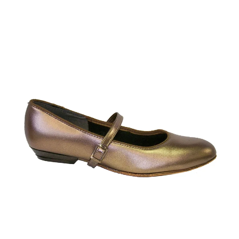 TicTacToes: Shag: Bronze Leather | 0.5" Tapered Edge---Comfortable Leather Pumps for Office and Everyday Wear