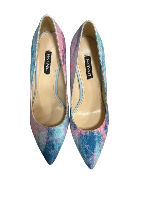 Stiletto Heel Pumps with Perfect Fit--Tie Dye Print Shoes Heels Stiletto Nine West Apparel, Size 8.5-Fashionable & Classic