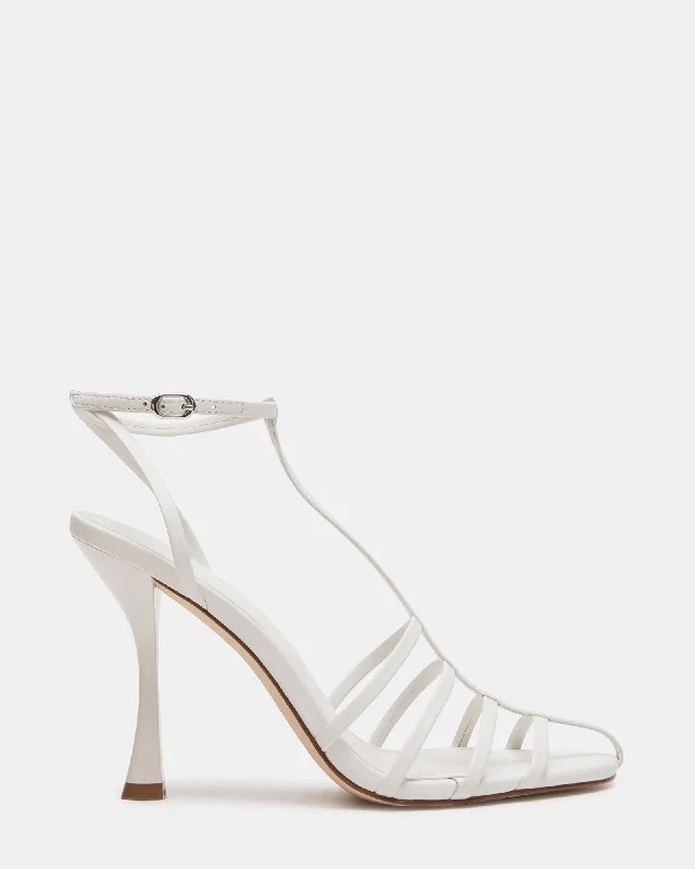 TILDAH WHITE LEATHER---Comfortable Leather Pumps for Office and Everyday Wear