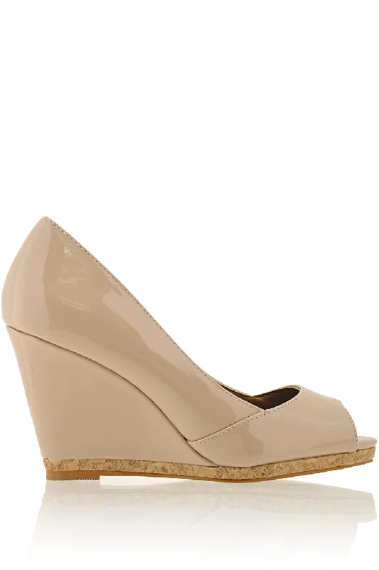 Stiletto Heel Pumps with Perfect Fit--MANDY Nude Wedges-Fashionable & Classic