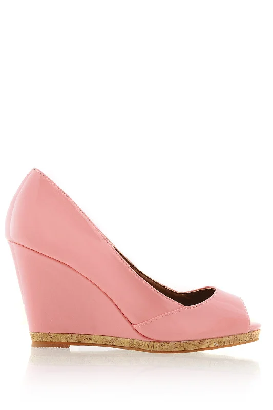 Stiletto Heel Pumps with Perfect Fit--MANDY Pink Wedges-Fashionable & Classic