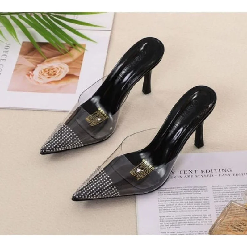 Affordable Rhinestone Pumps for a Dazzling Look---Transparent Rhinestone Heel