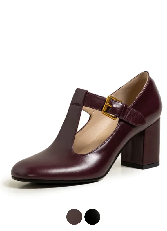 Trina Women's Leather Spring Pumps---Comfortable Leather Pumps for Office and Everyday Wear