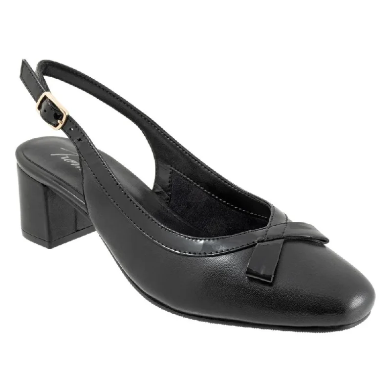 Trotters Dalani Black Leather Pump (Women's)---Comfortable Leather Pumps for Office and Everyday Wear