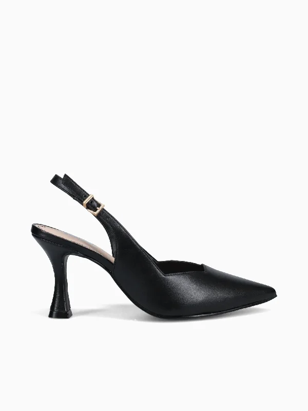 Stiletto Heel Pumps with Perfect Fit--Ava Black Napa-Fashionable & Classic