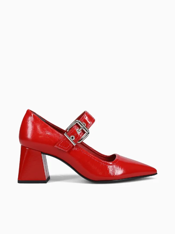 Stiletto Heel Pumps with Perfect Fit--Cilia Rubi Couro Crinkle-Fashionable & Classic