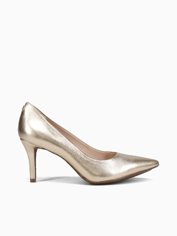 Stiletto Heel Pumps with Perfect Fit--Claudia Ouro Napa Metal-Fashionable & Classic