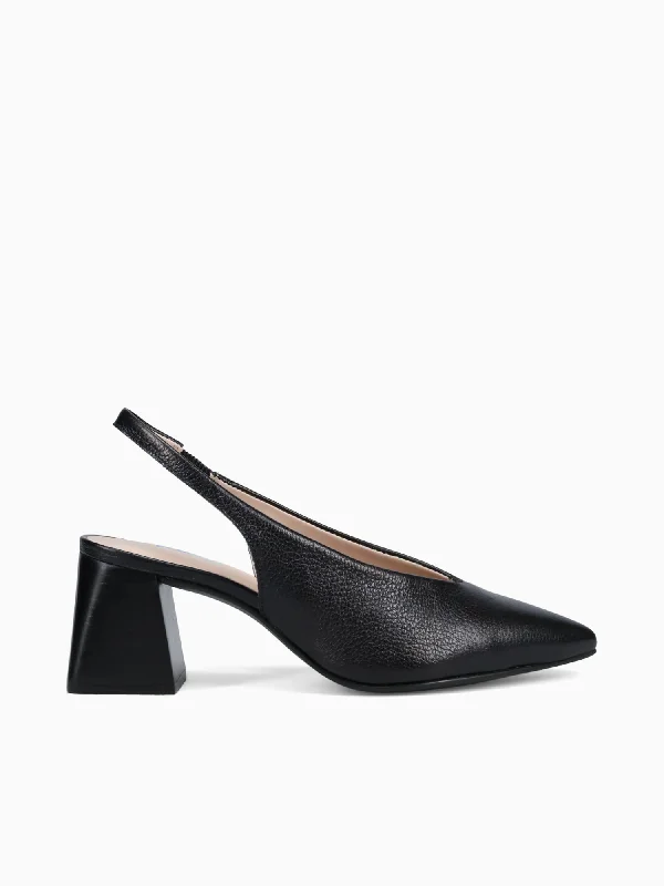 Stiletto Heel Pumps with Perfect Fit--Colette Preto Couro Floater-Fashionable & Classic