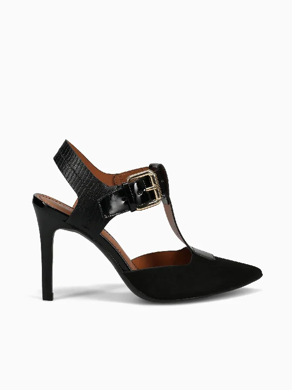 Stiletto Heel Pumps with Perfect Fit--Ginger Preto Nbk Verniz-Fashionable & Classic