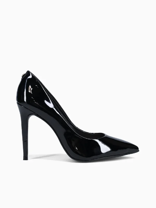 Stiletto Heel Pumps with Perfect Fit--Porch Black Patent-Fashionable & Classic