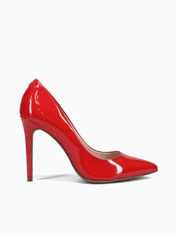 Stiletto Heel Pumps with Perfect Fit--Porch Red Patent-Fashionable & Classic